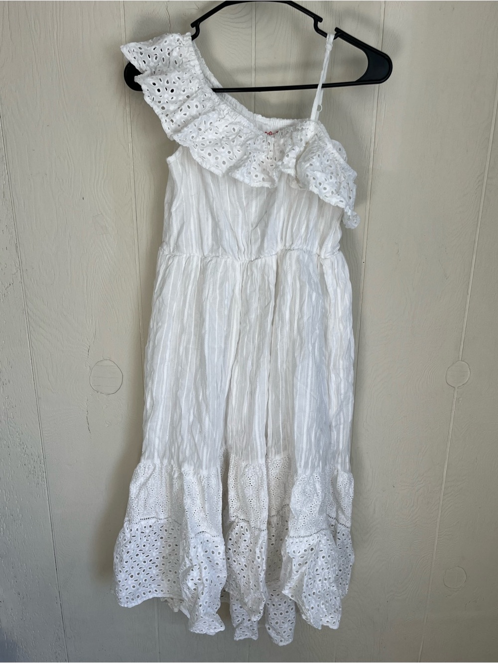 Cat & Jack White One-Shoulder Eyelet Sun Dress